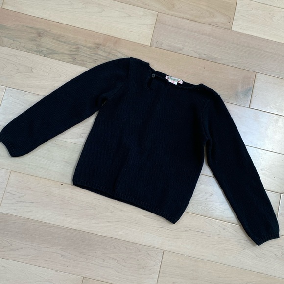 Bonpoint girls soft cotton knit sweater black